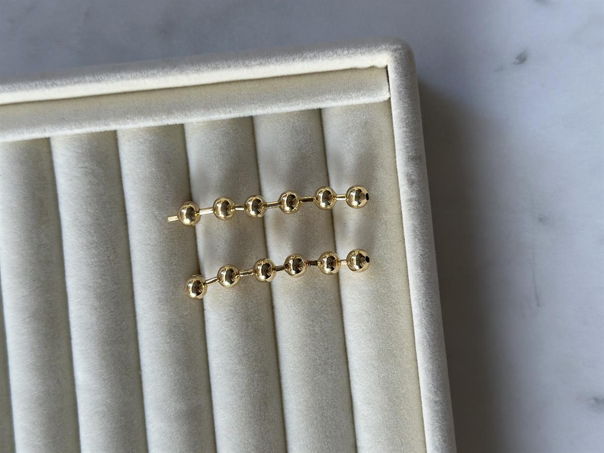 Topçuk Detay Gold Küpe