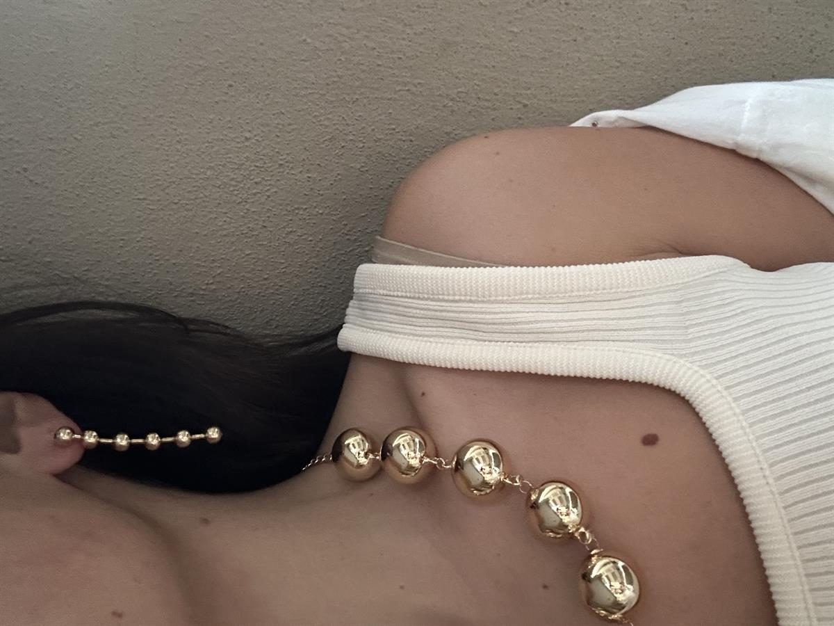 Topçuk Detay Gold Küpe