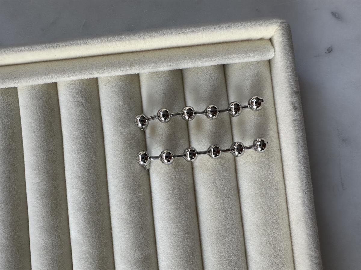 Topçuk Detay Silver Küpe