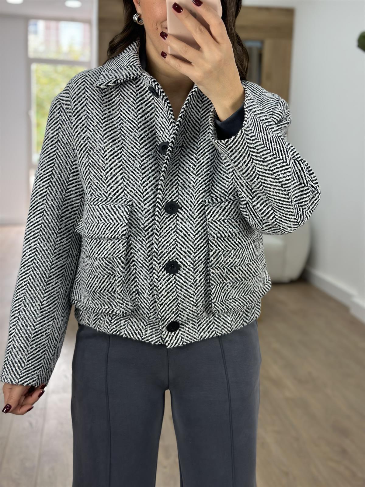 Torba Cepli Balık Sırtı Kaban-Beyaz