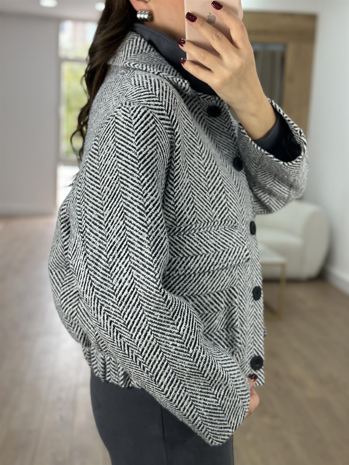 Torba Cepli Balık Sırtı Kaban-Beyaz