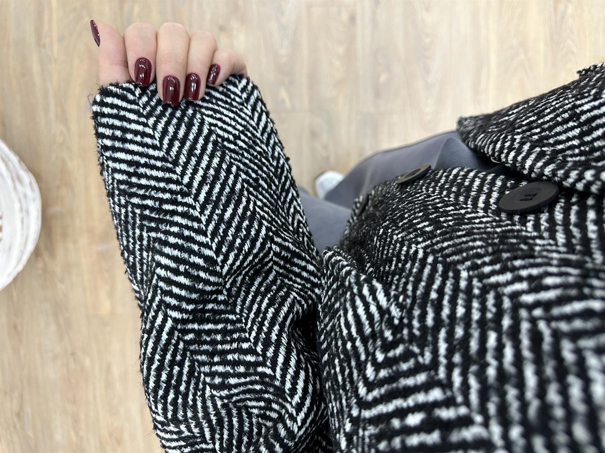 Torba Cepli Balık Sırtı Kaban-Siyah