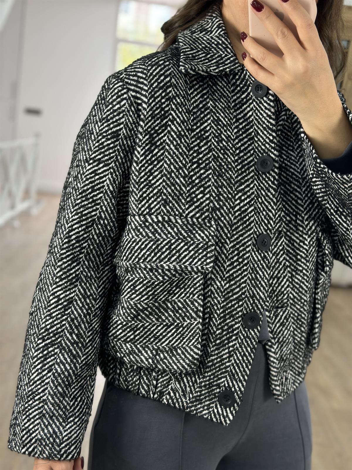 Torba Cepli Balık Sırtı Kaban-Siyah