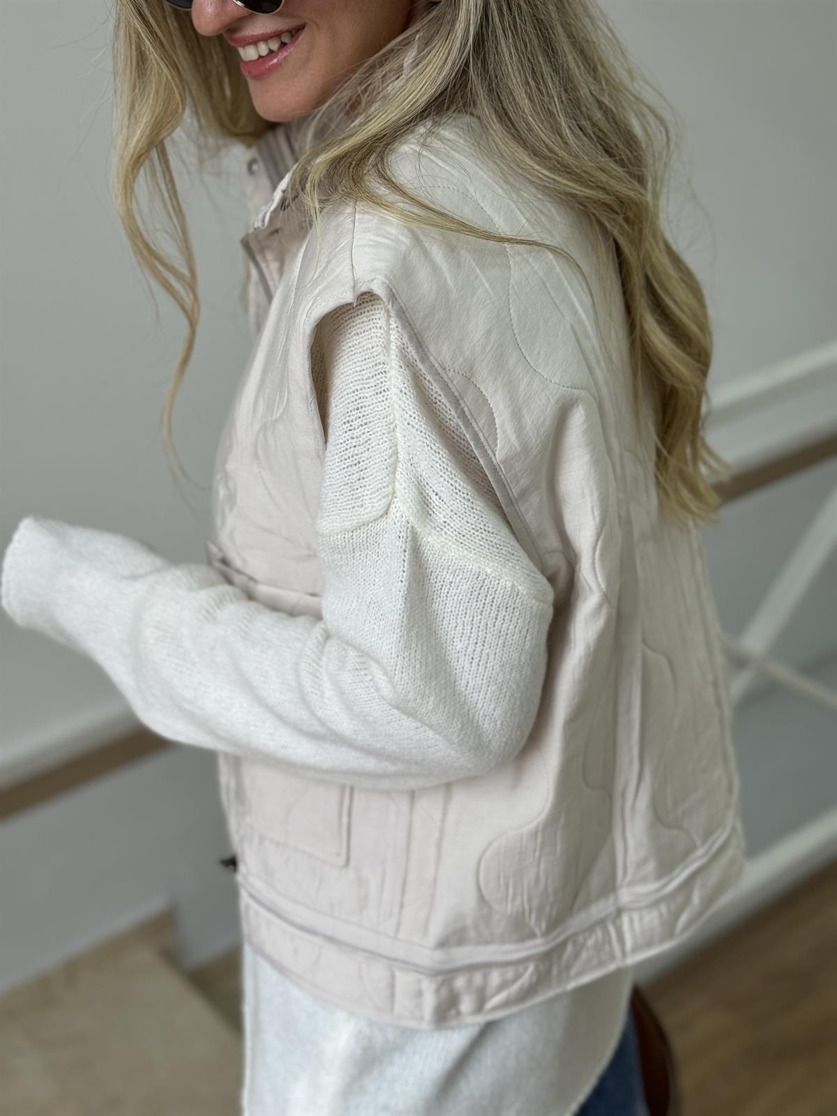 Torba Cepli Kapitone Yelek - Taş