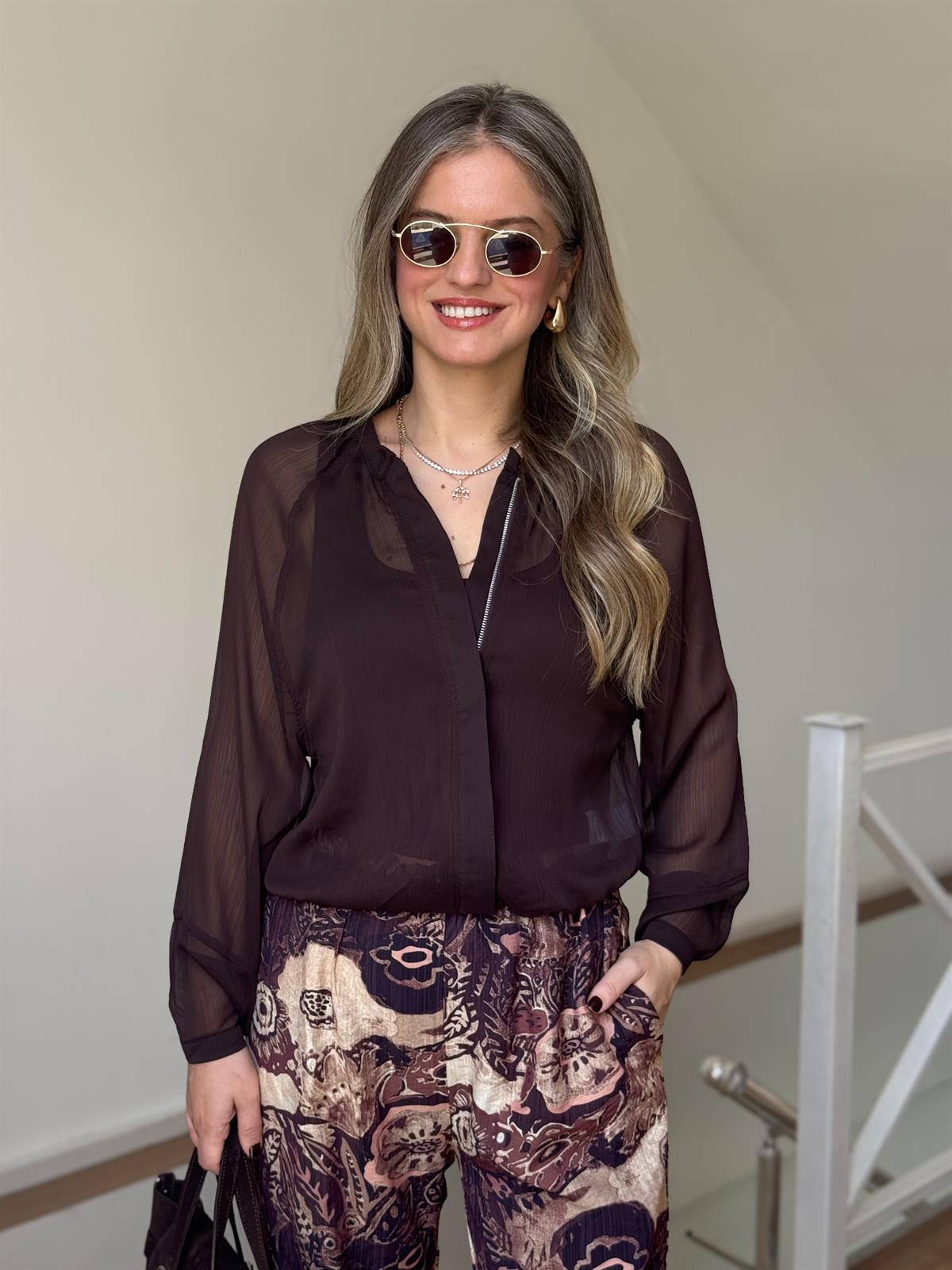 Transparan Bomber Gömlek 