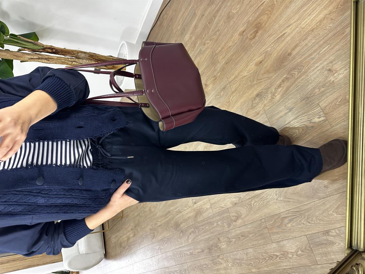 Triko Detaylı Hırka Pantolon Takım