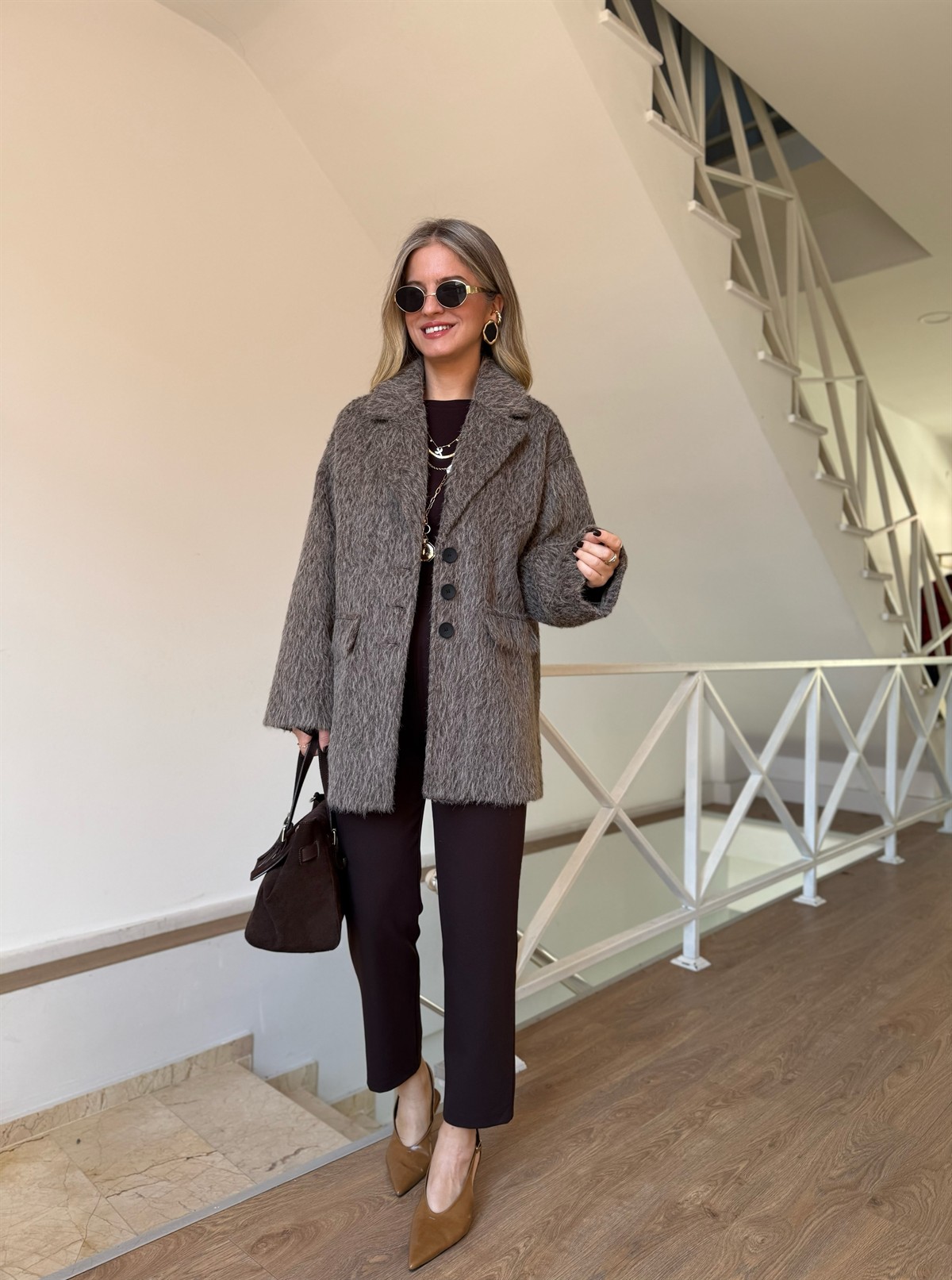 Tüylü Kaşe Kaban - Vizon