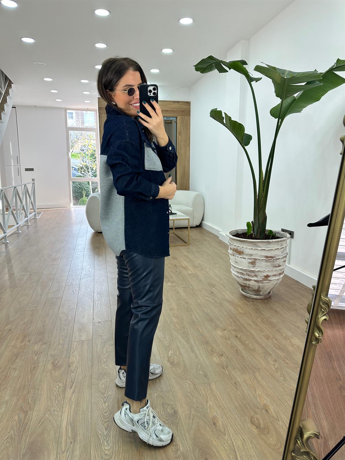 Üç İplik Garnili Kot Ceket