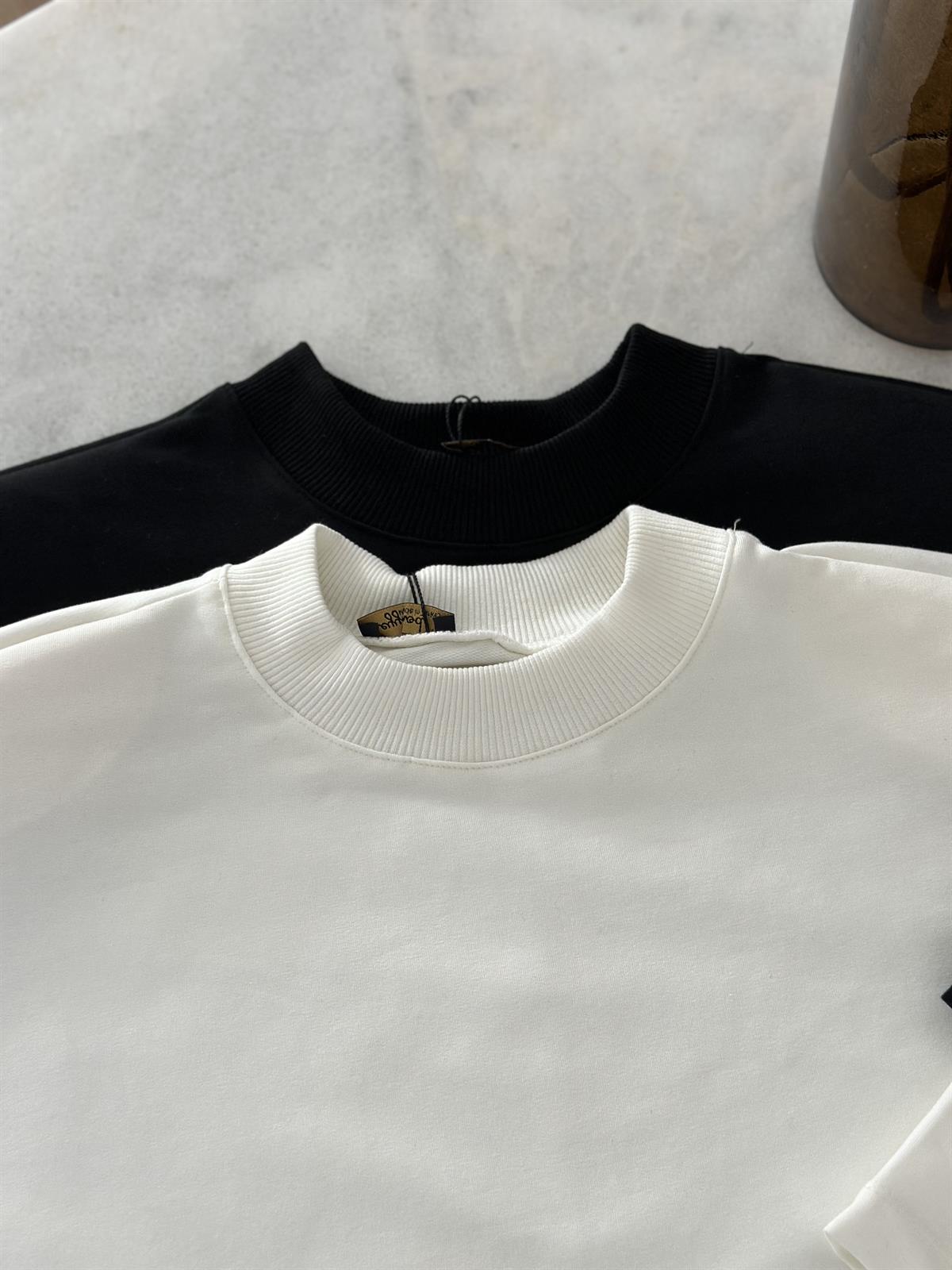 Vatkalı Basic Tshirt - Beyaz