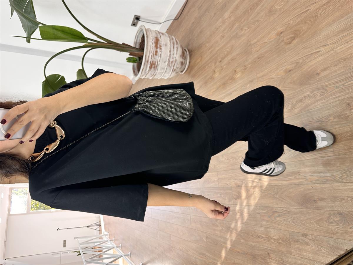 Vatkalı Basic Tshirt - Siyah