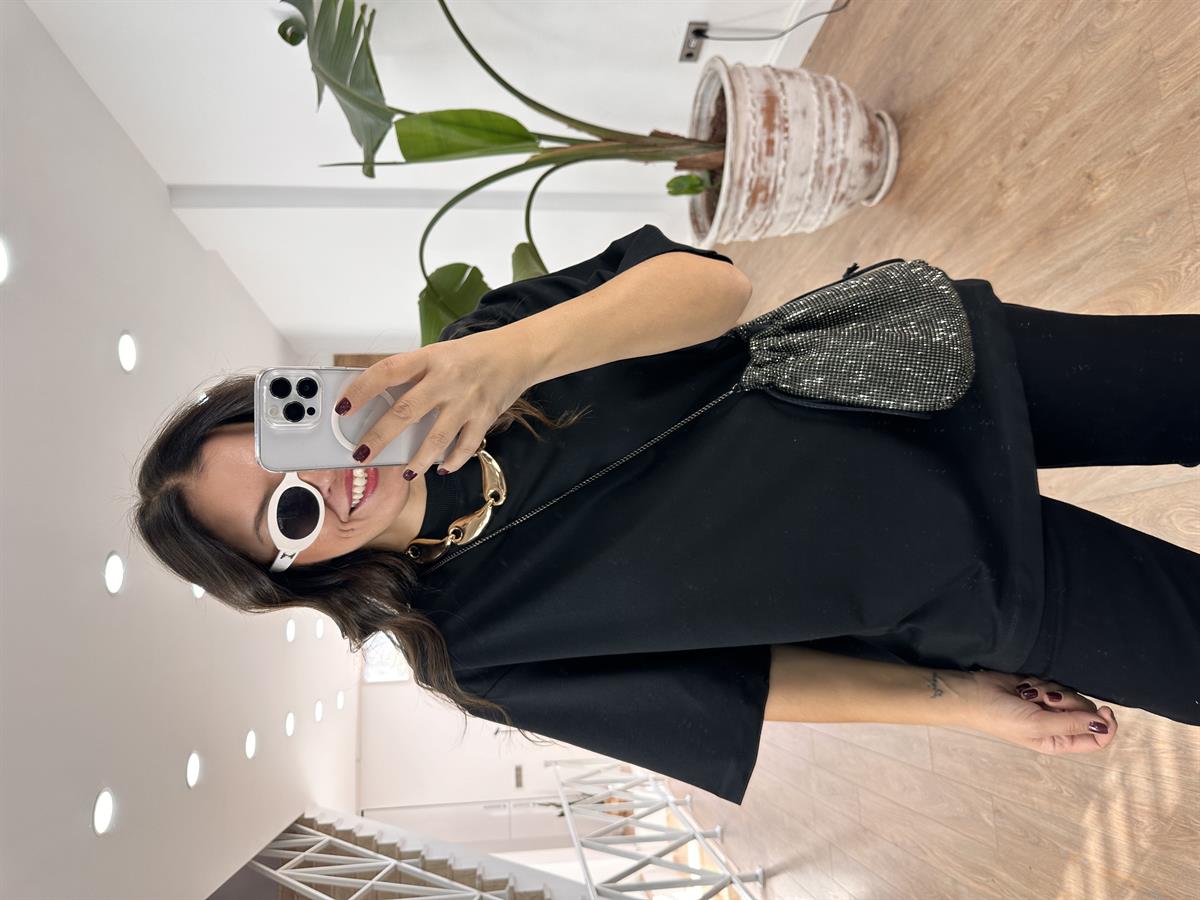 Vatkalı Basic Tshirt - Siyah