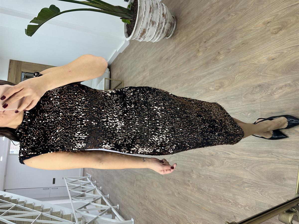 Vatkalı Komple Payet Likralı Elbise