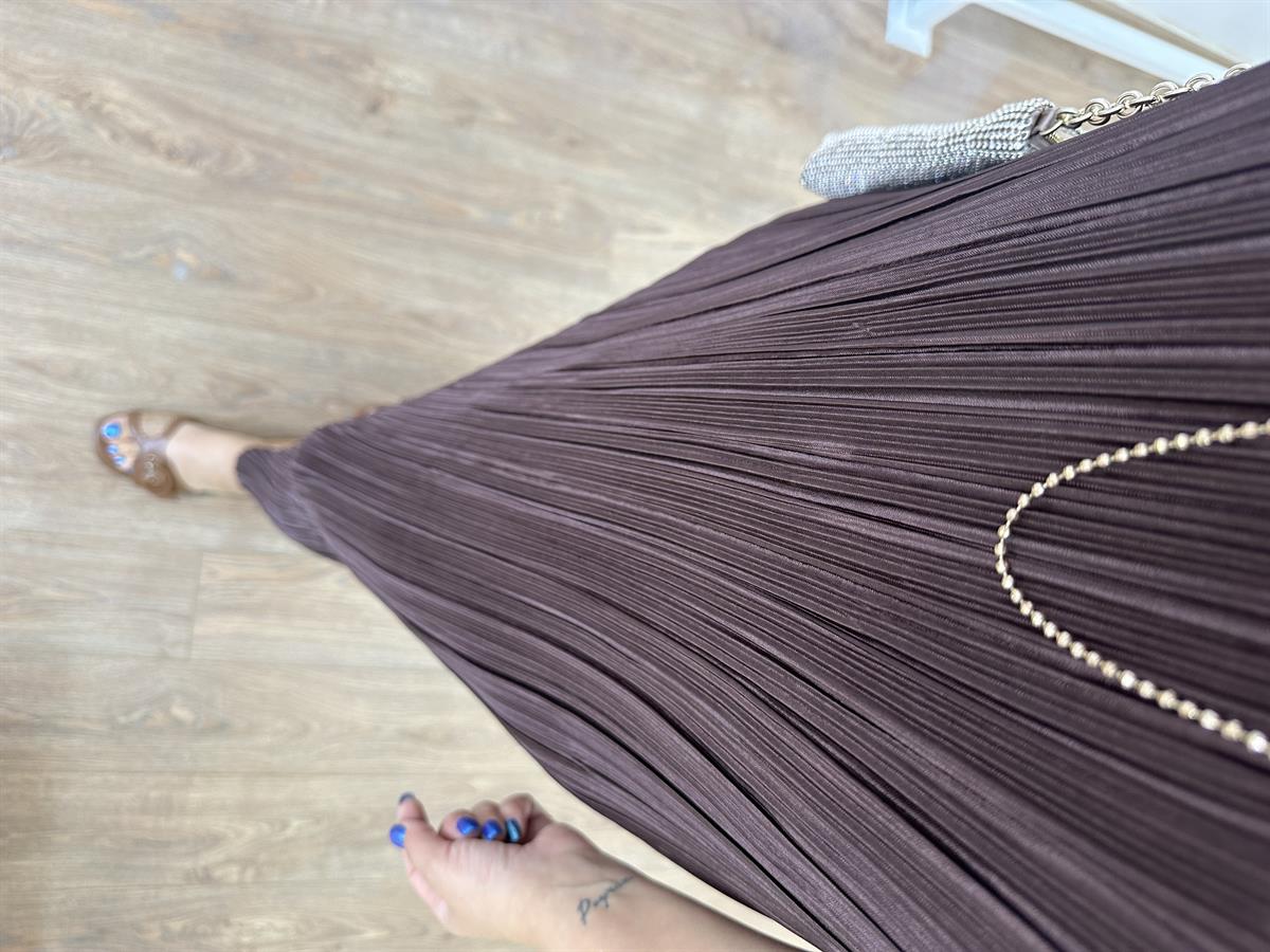 Vatkalı Piliseli Uzun Elbise