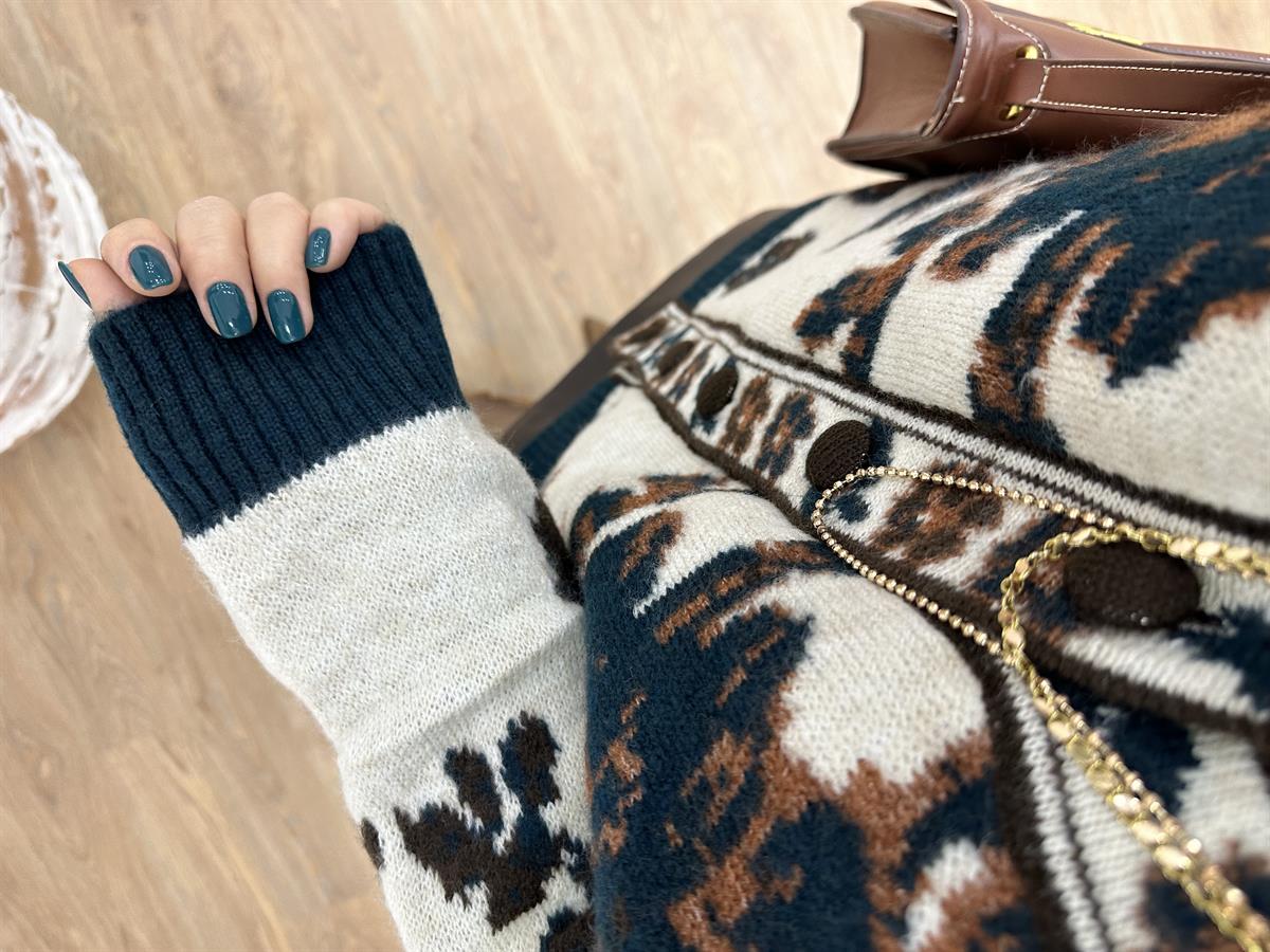 Vintage Şardonlu Hırka