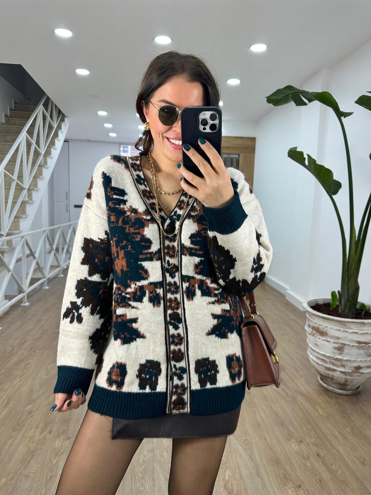 Vintage Şardonlu Hırka