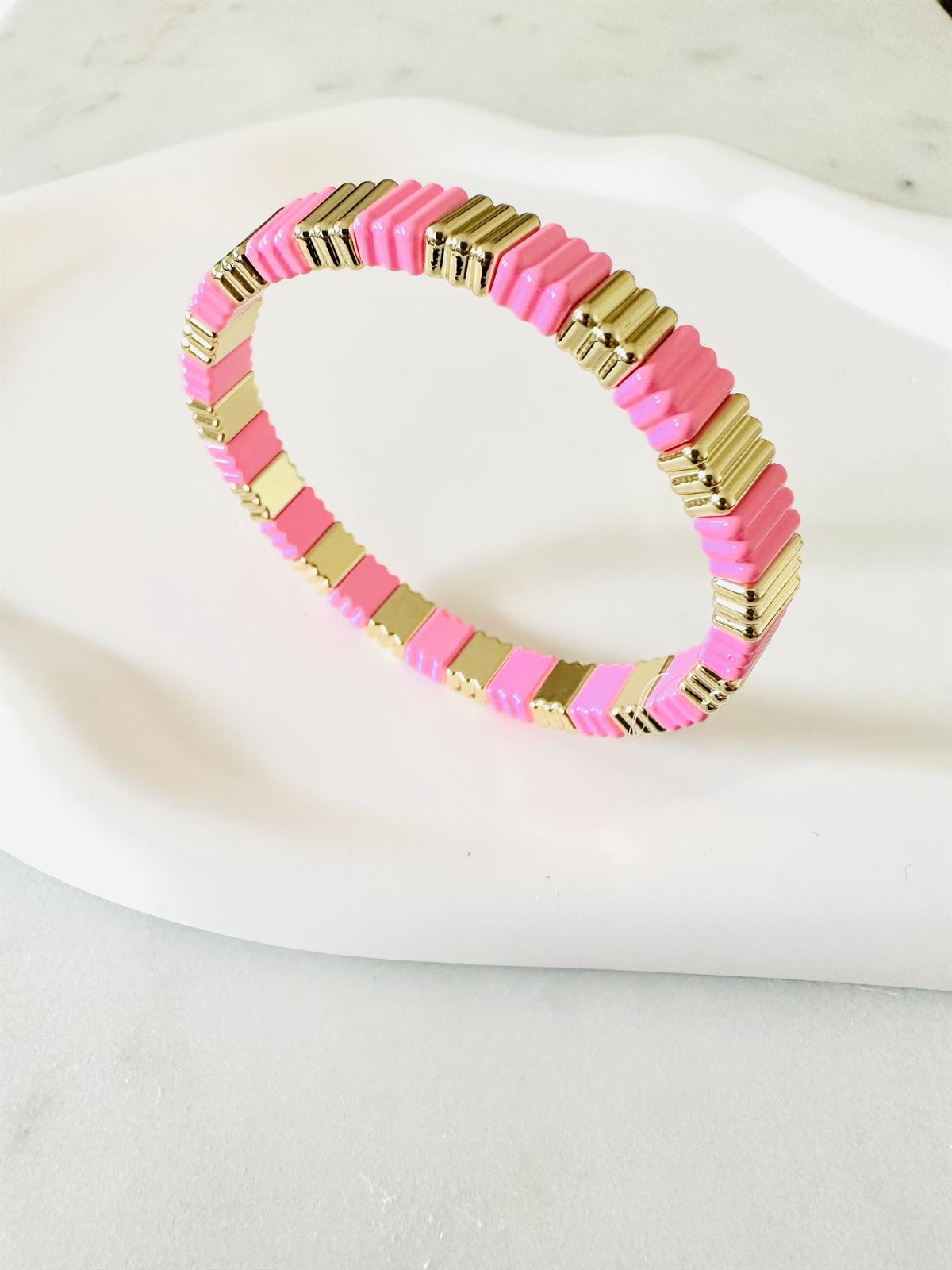 Vip Seri Gold Pembe Lastikli Bileklik