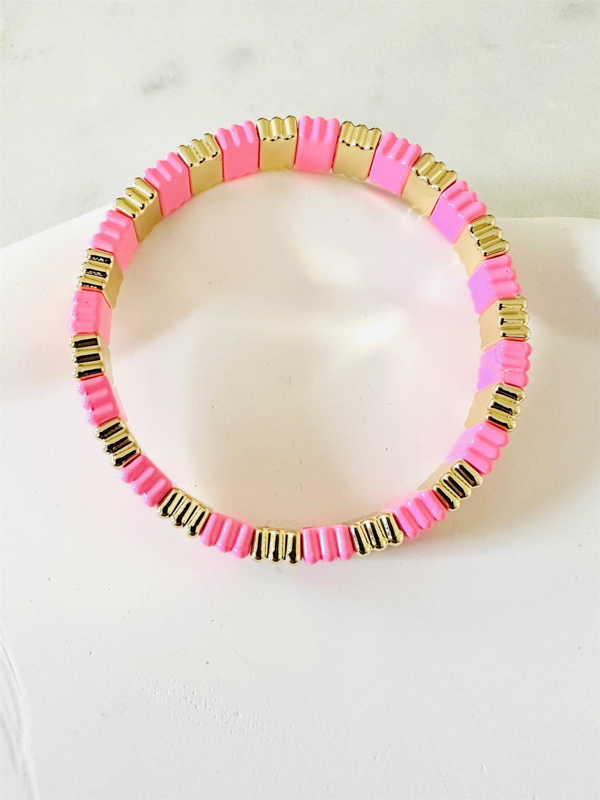 Vip Seri Gold Pembe Lastikli Bileklik