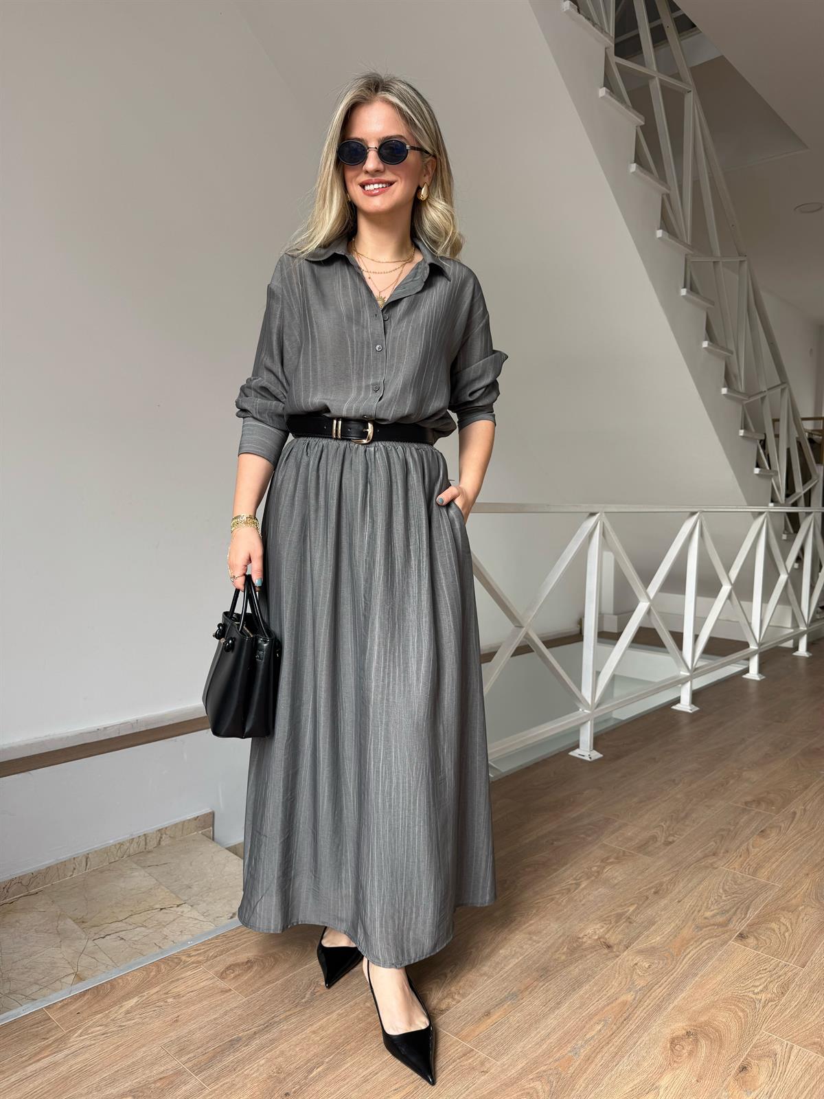 Vual Etek Gömlek Takım - Antrasit