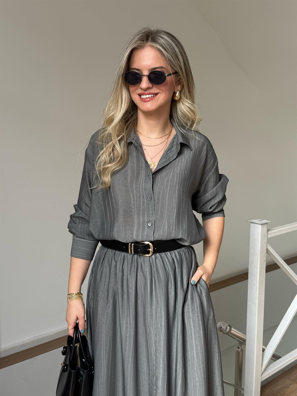 Vual Etek Gömlek Takım - Antrasit