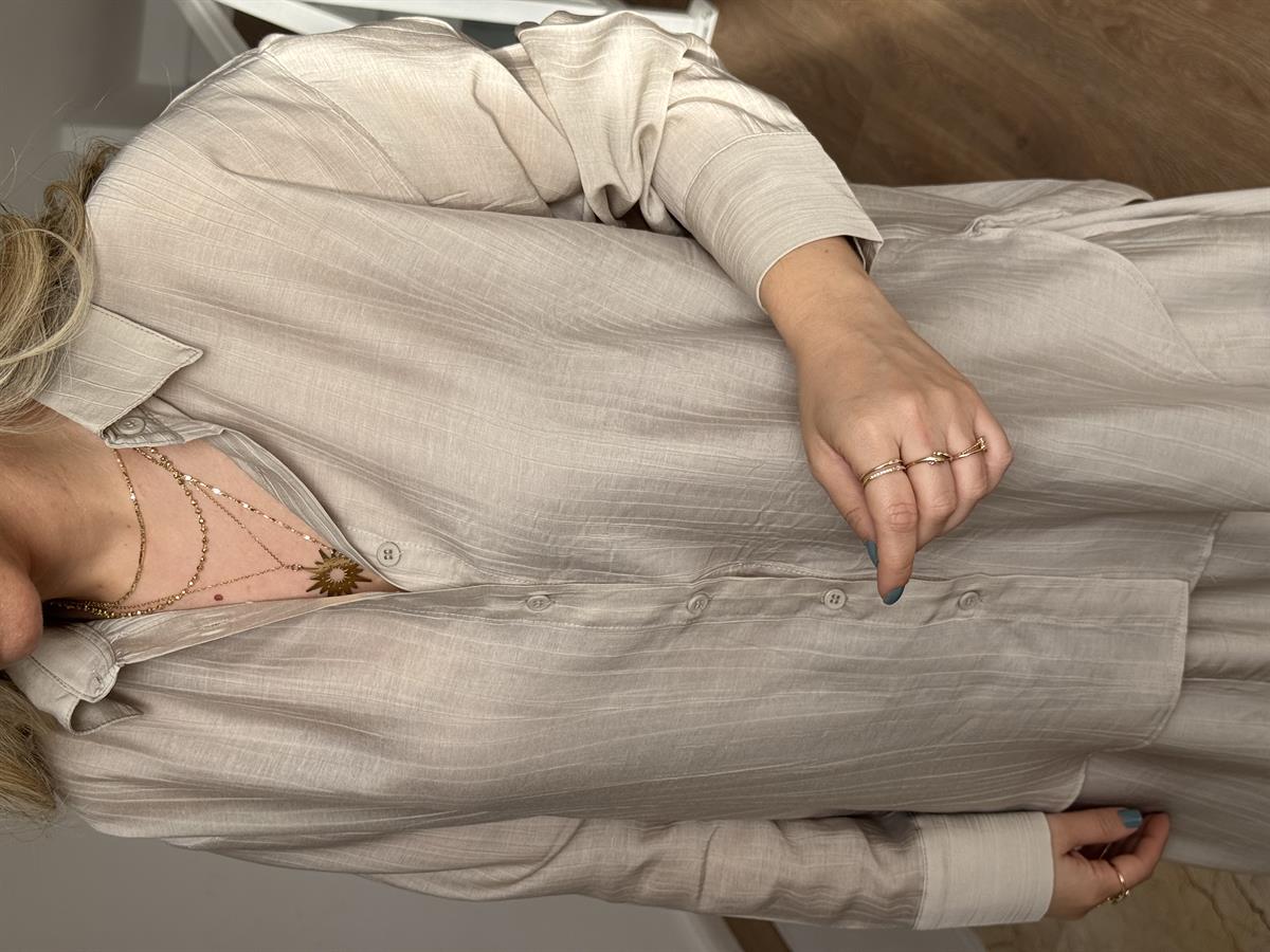 Vual Etek Gömlek Takım - Taş