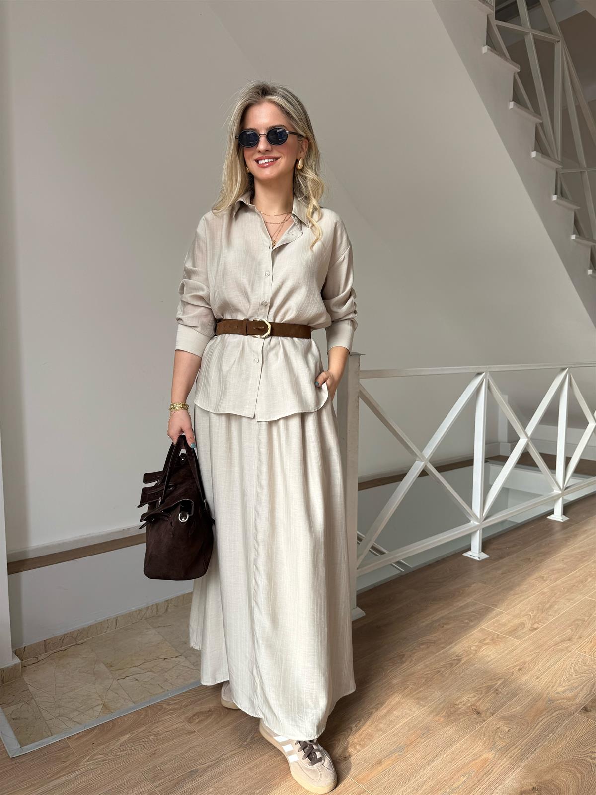 Vual Etek Gömlek Takım - Taş