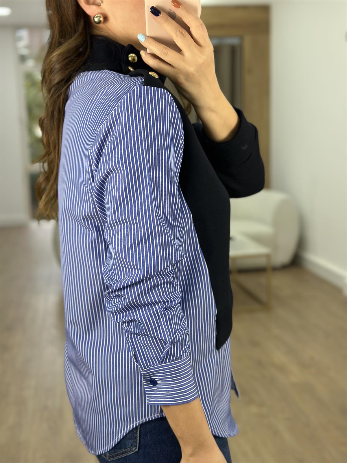 Yakası Gold Düğmeli Gömlek Sweatshirt