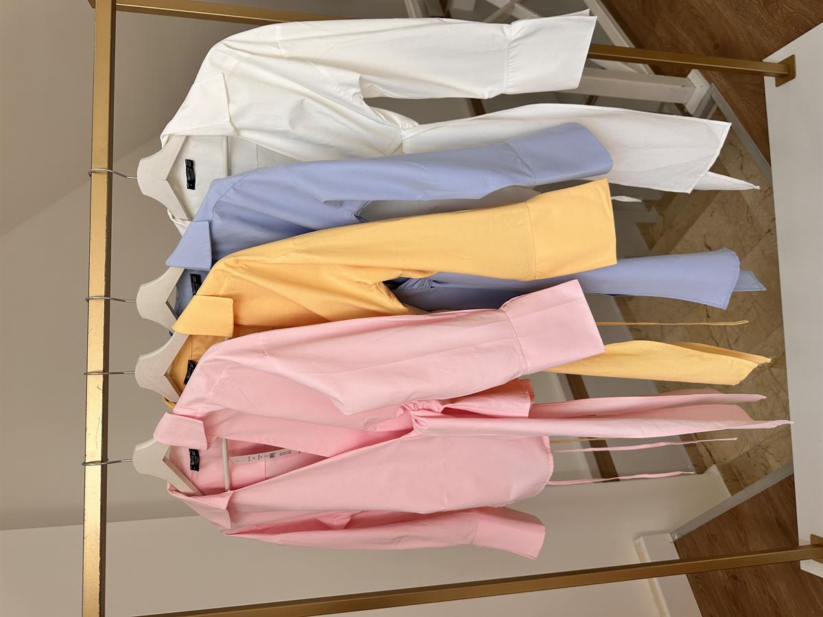 Yandan Bağlamalı Poplin Gömlek-Pembe