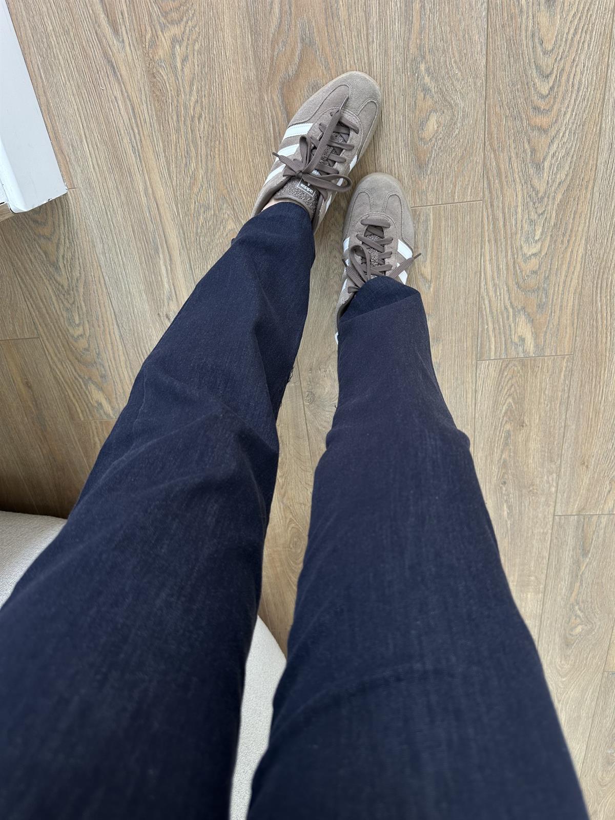 Yanı Fermuarlı Likralı Denim Pantolon