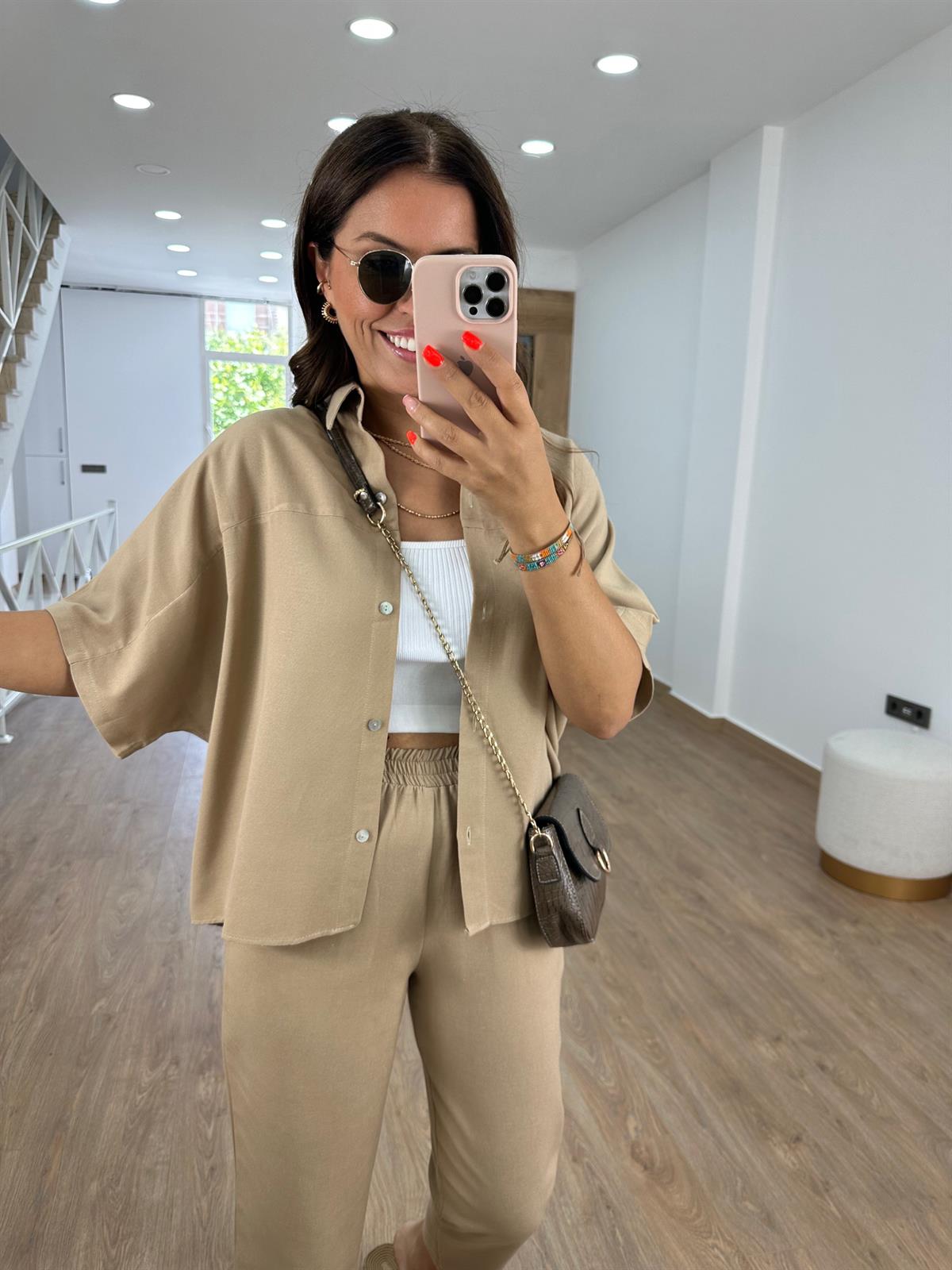 Yarasa Kol Keten Takım-Camel