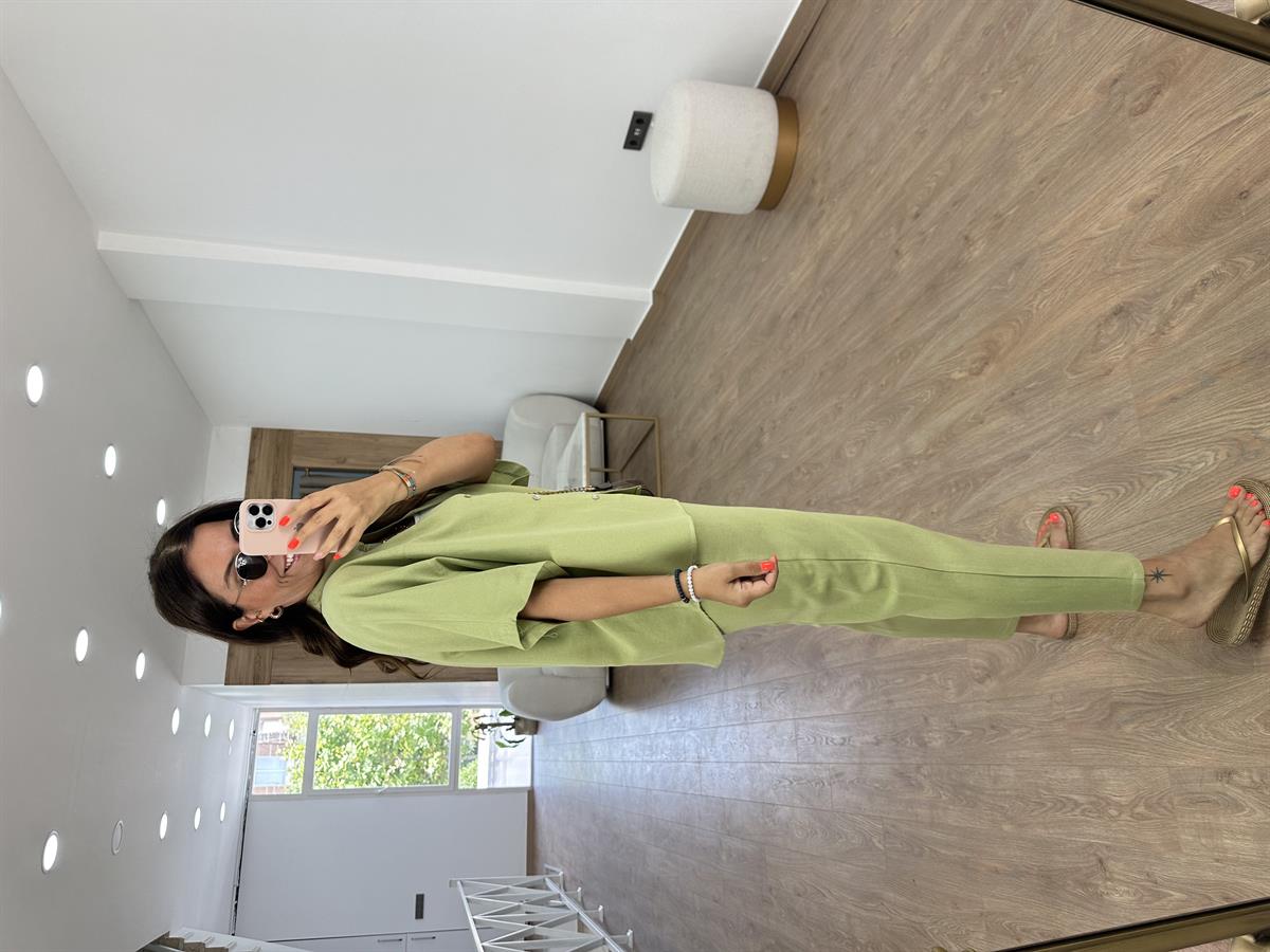 Yarasa Kol Keten Takım-Yeşil