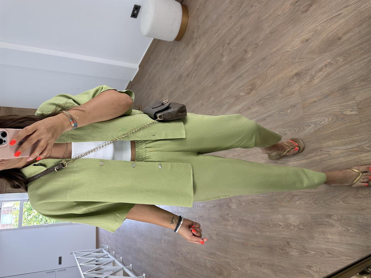 Yarasa Kol Keten Takım-Yeşil