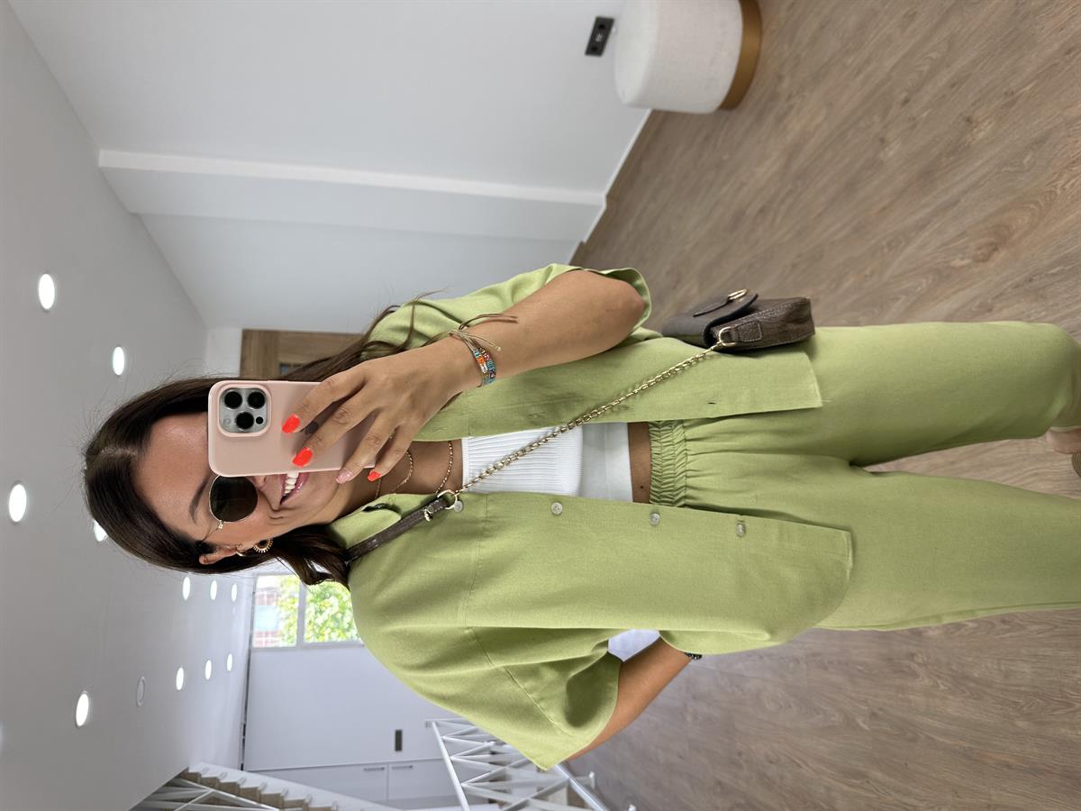 Yarasa Kol Keten Takım-Yeşil