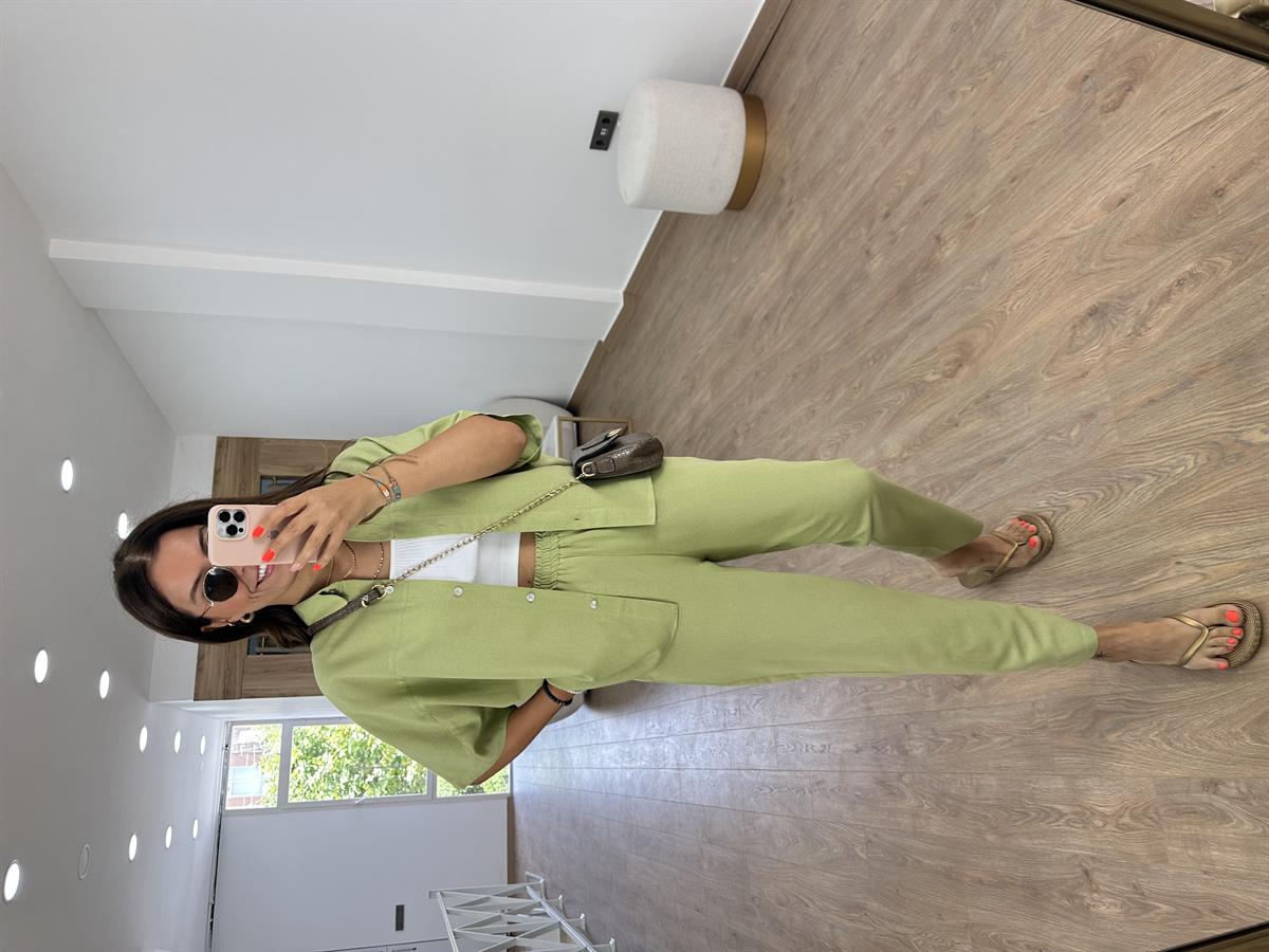 Yarasa Kol Keten Takım-Yeşil