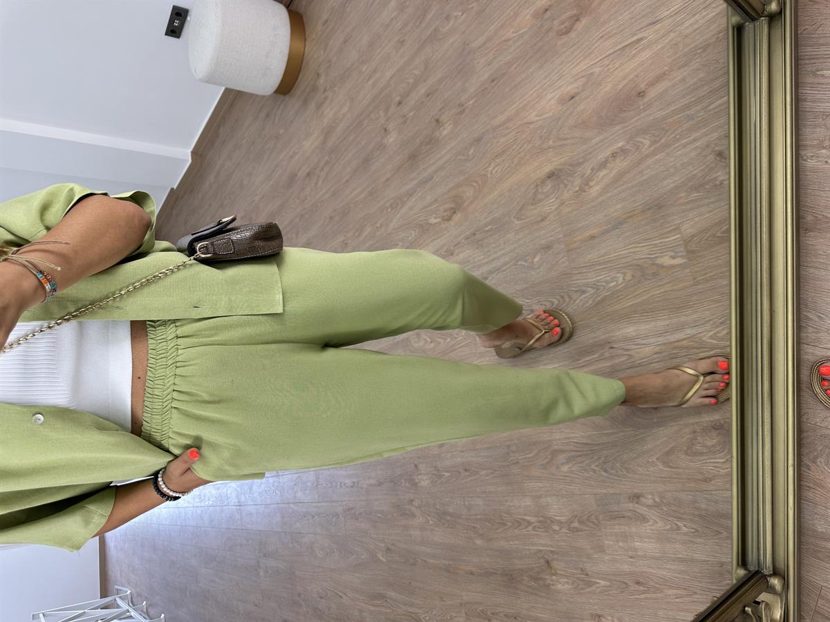 Yarasa Kol Keten Takım-Yeşil