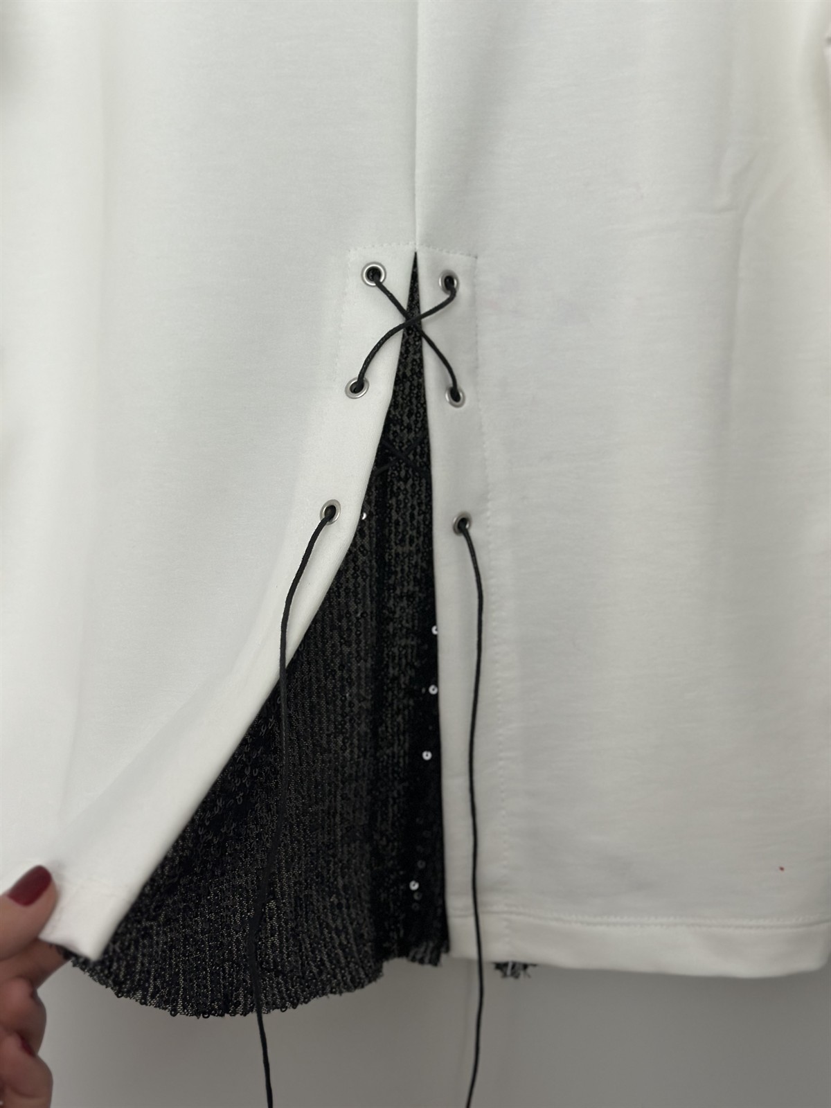 Yazı Baskılı Sweatshirt - Ekru