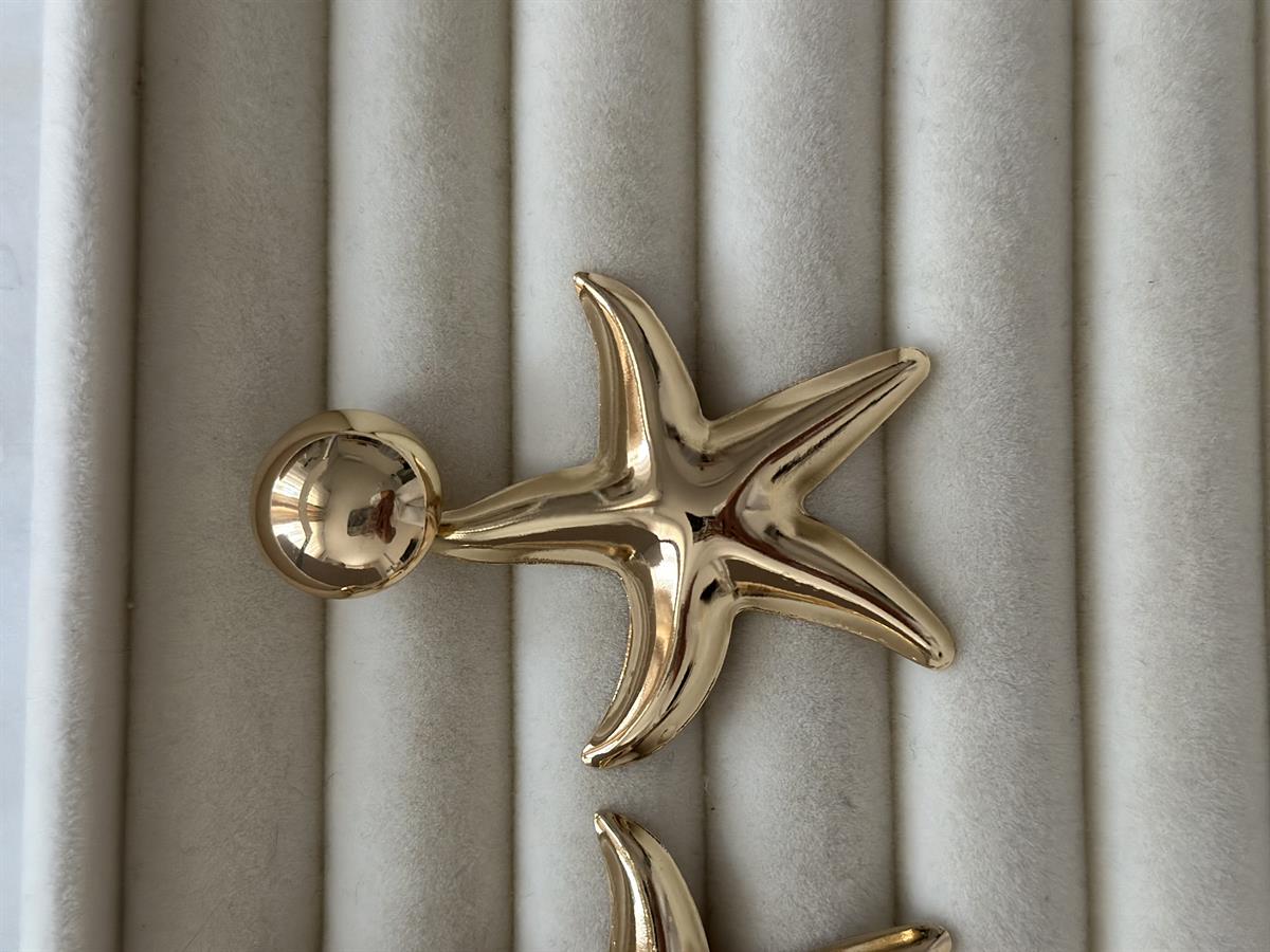 Yıldız Tasarım Gold Küpe 