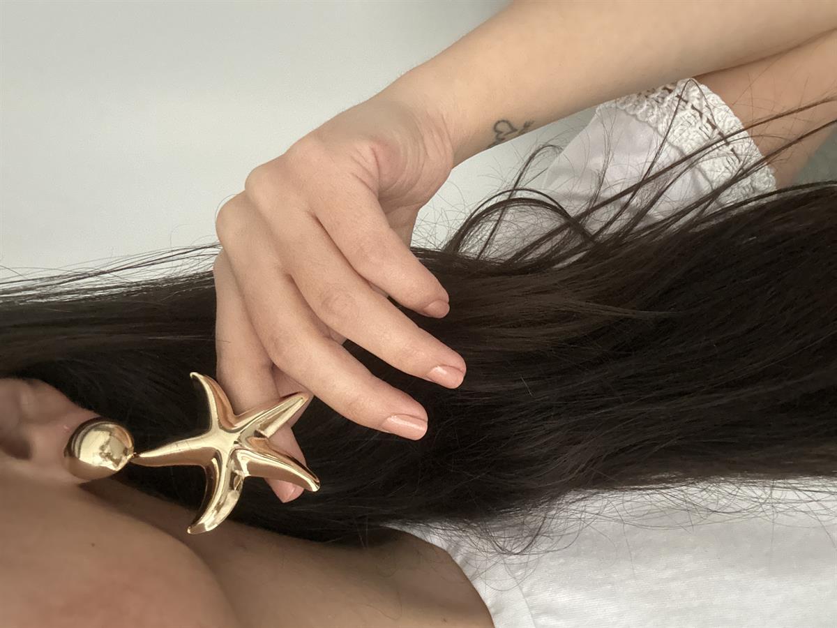 Yıldız Tasarım Gold Küpe 