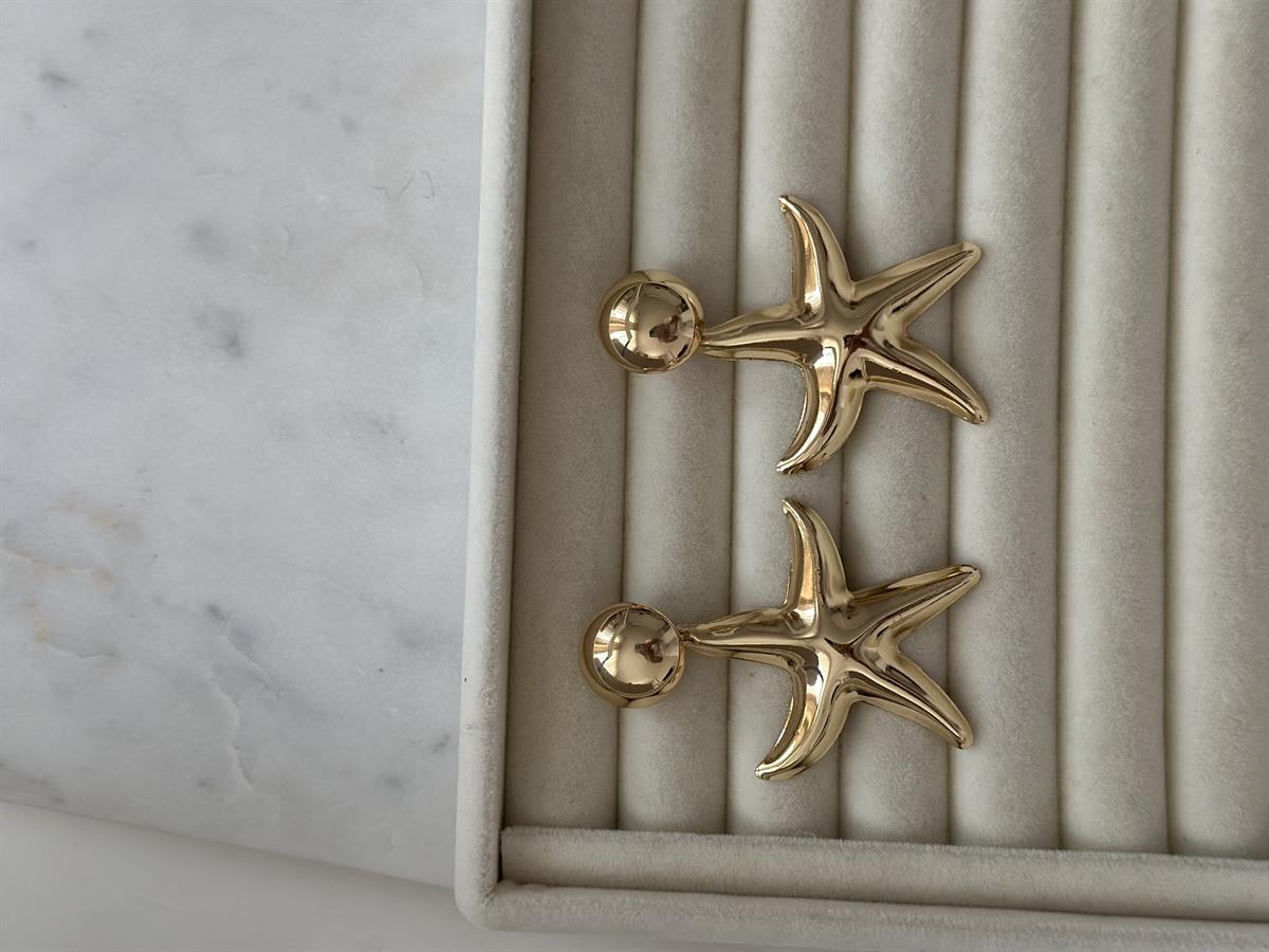 Yıldız Tasarım Gold Küpe 