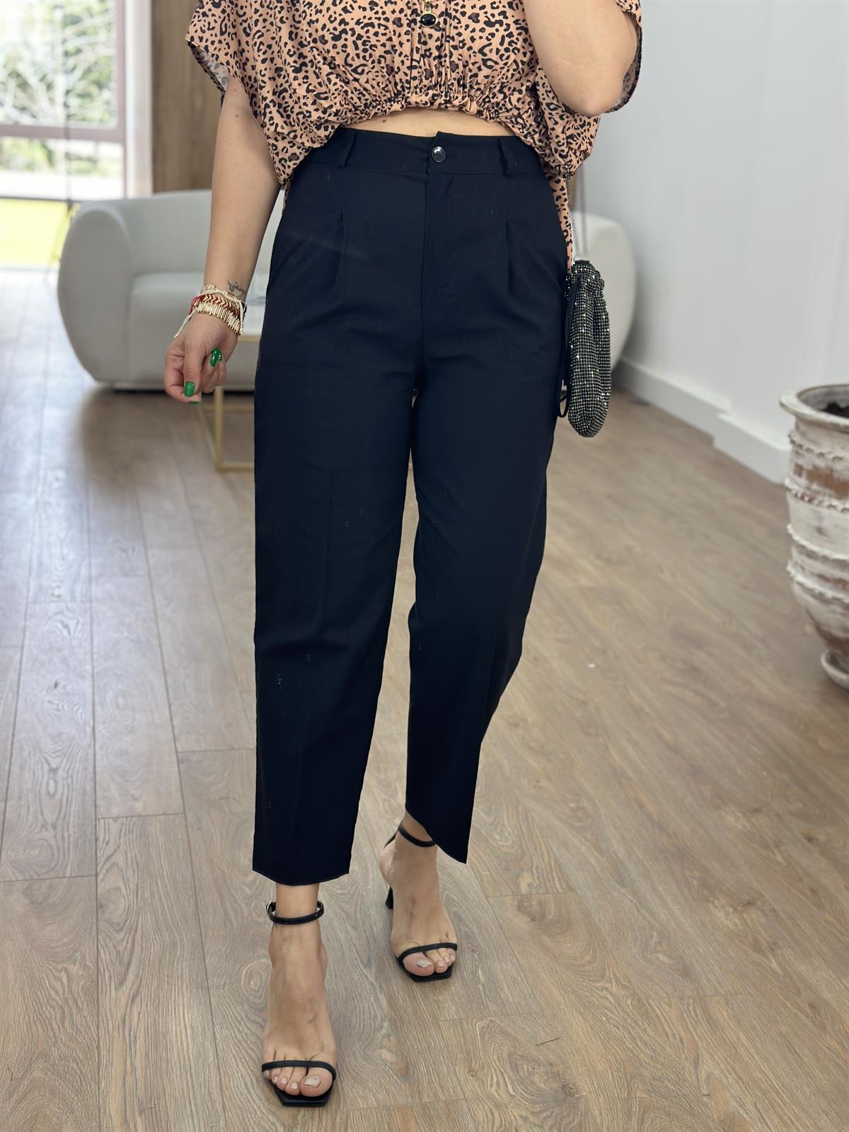 Yüksek Bel Bilek Boy Pensli Pantolon