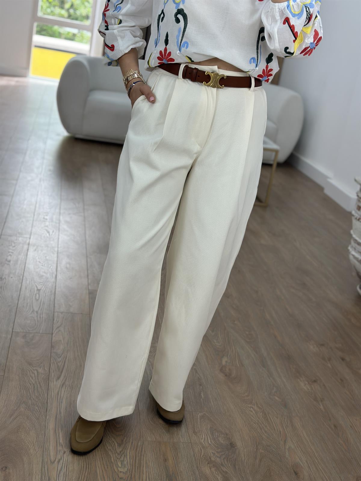 Yüksek Bel Bol Paça Gabardin Pantolon