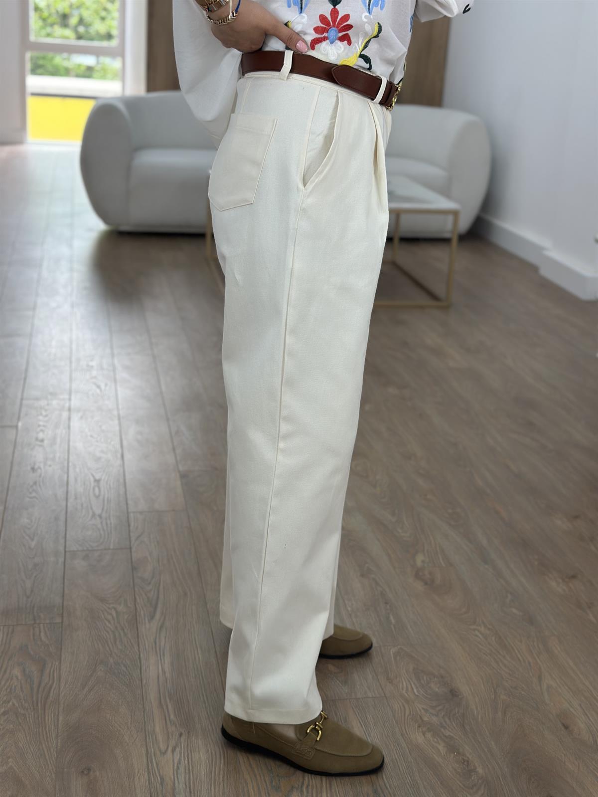 Yüksek Bel Bol Paça Gabardin Pantolon