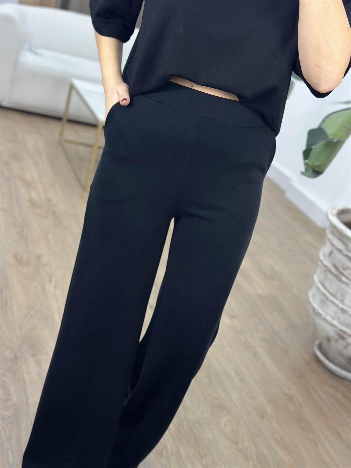 Yüksek Bel Cepli Modal Pantolon