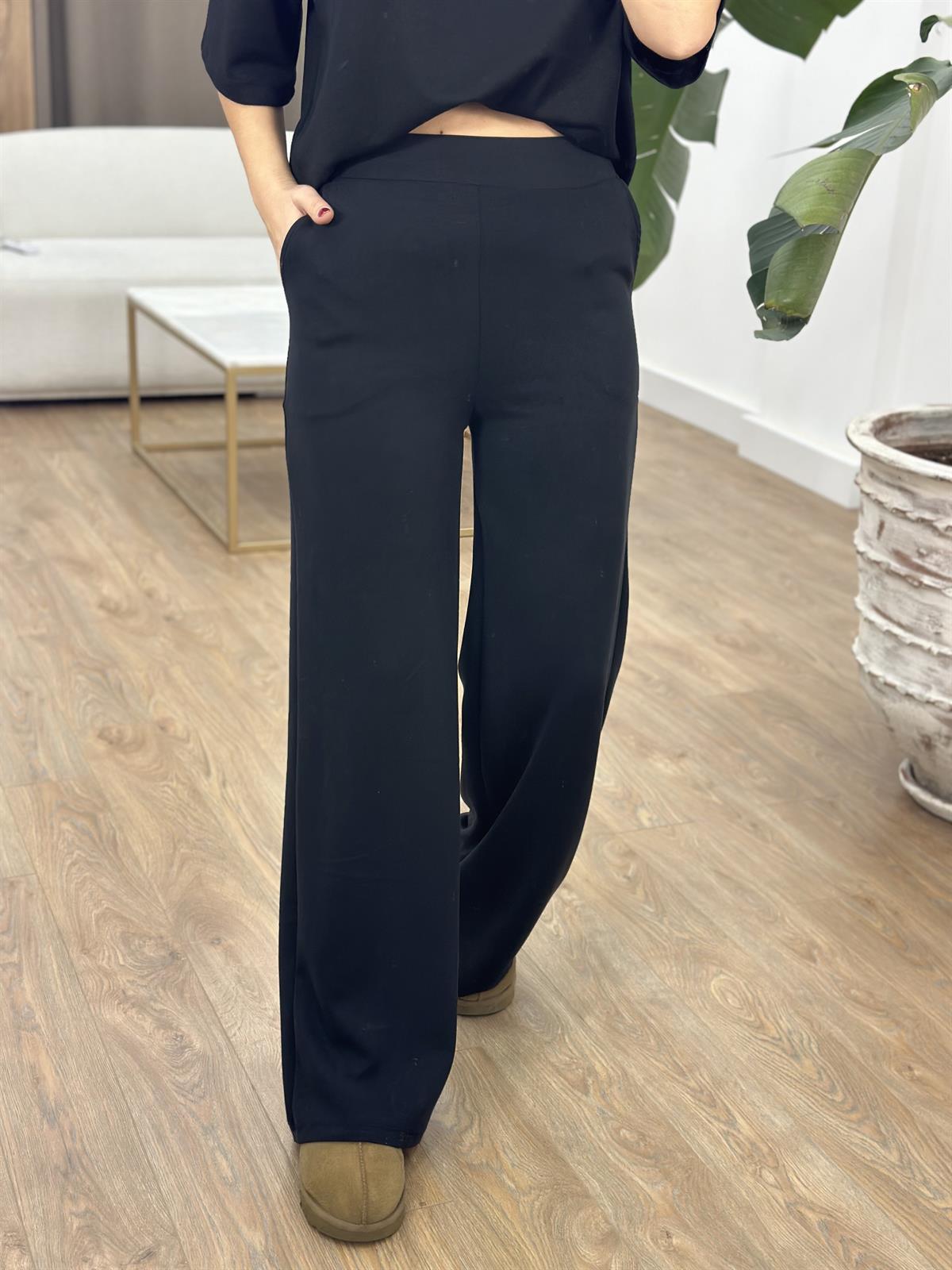 Yüksek Bel Cepli Modal Pantolon