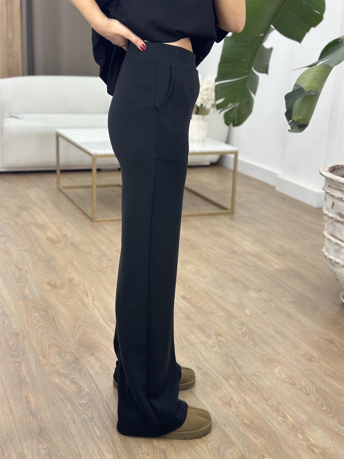 Yüksek Bel Cepli Modal Pantolon