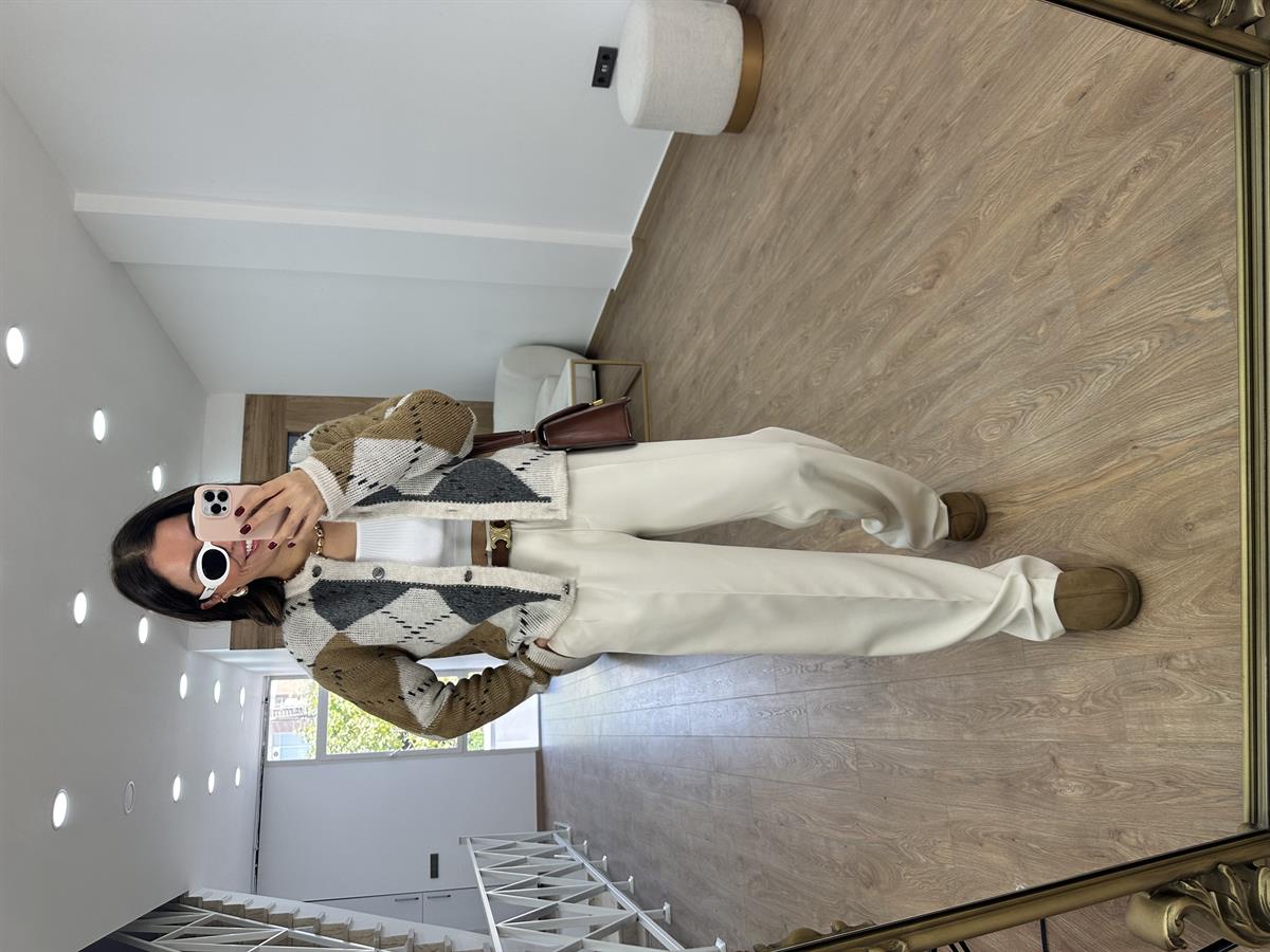 Yüksek Bel Çift Pileli Palazzo Pantolon-Taş