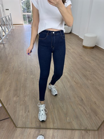 Yüksek Bel Skinny Jean-Lacivert