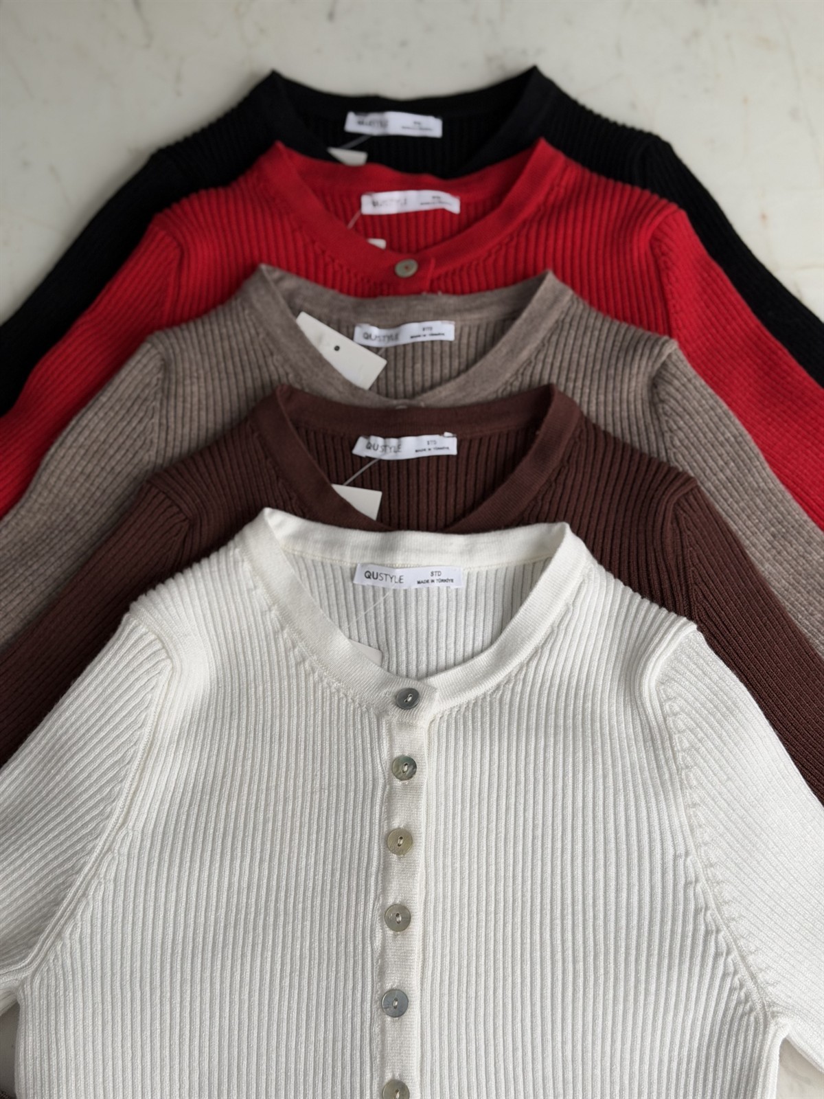 Yumuşak Dokulu Likralı Fitilli Triko - Ekru