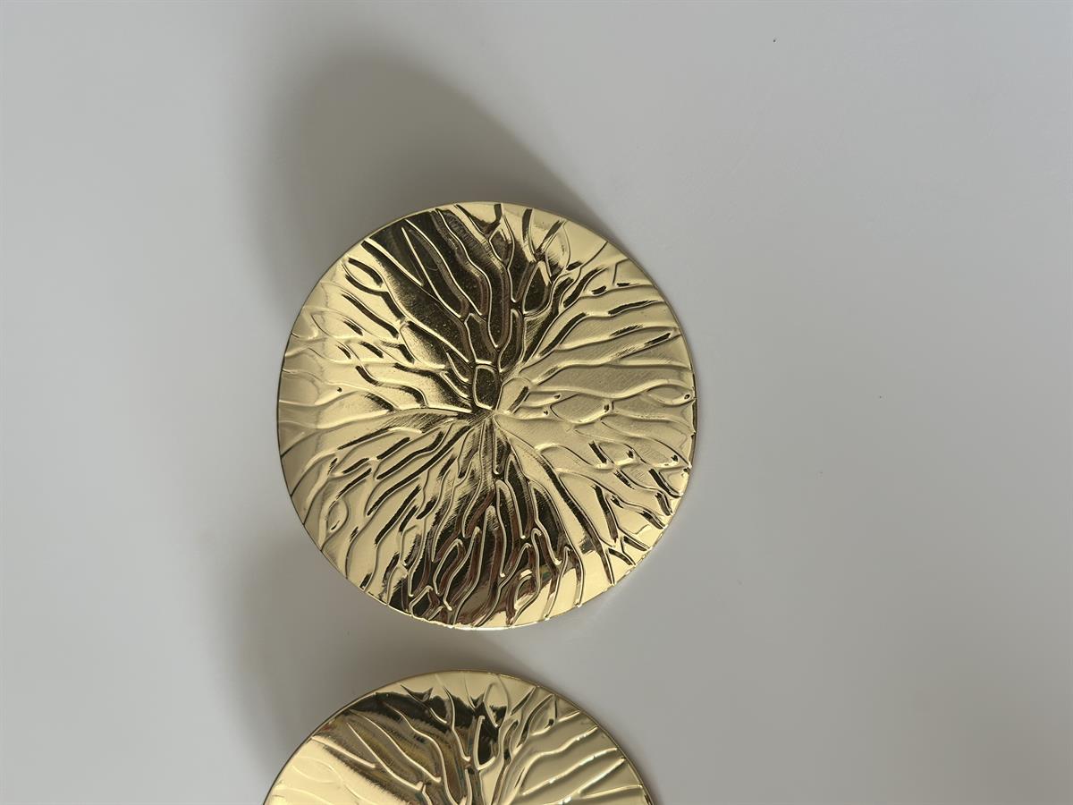 Yuvarlak İşlemeli Gold Küpe  5cm