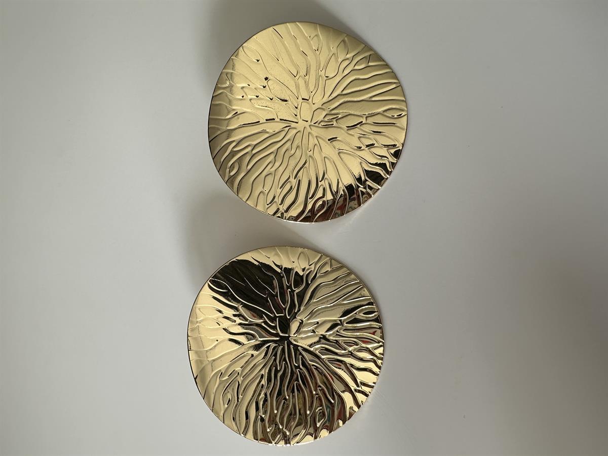 Yuvarlak İşlemeli Gold Küpe  5cm