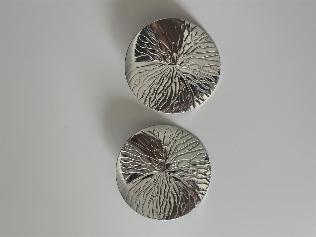 Yuvarlak İşlemeli Silver Küpe  5cm
